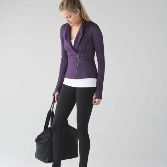 Lululemon Precision Jacket Chain Link Lilac Zinfandel 6 purple asymmetrical zip - Picture 6 of 16